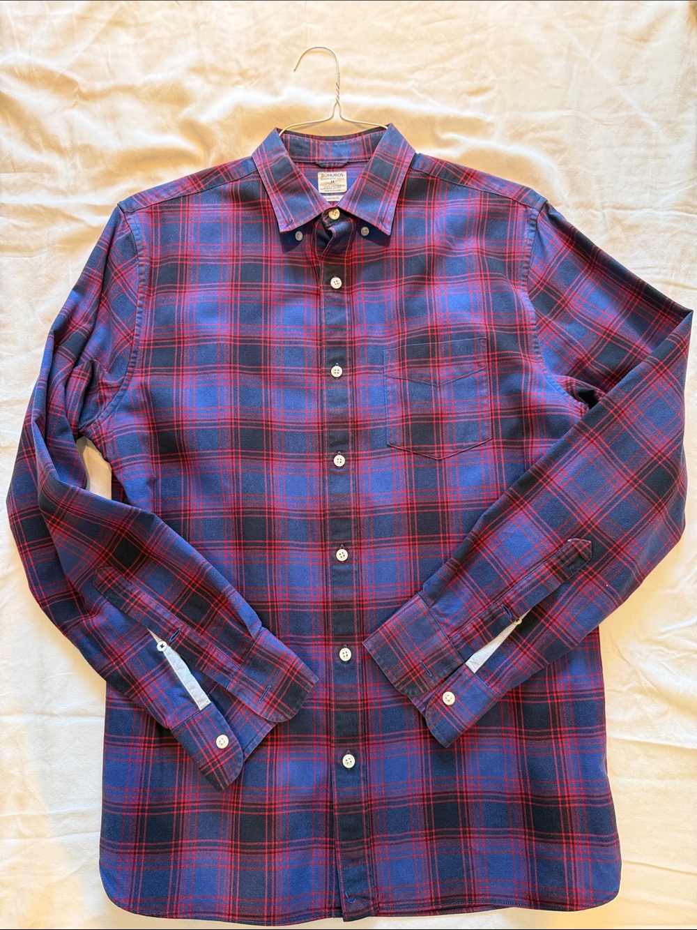 Bonobos Blue and Red Plaid Button-Down Shirt
